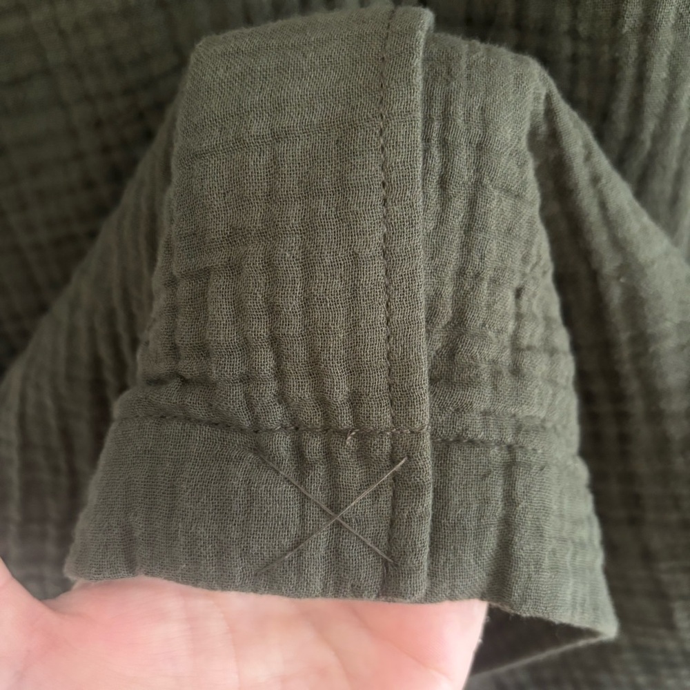 Madewell Gauze Crinkle Blazer Jacket Size XS Olive Green 100% Cotton - Picture 6 of 13